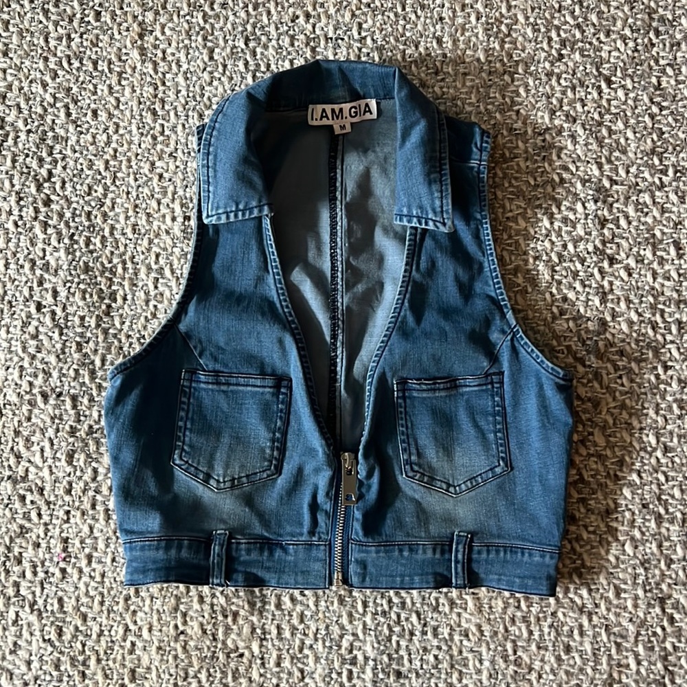 Iamgia denim zip up top